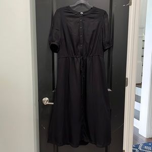 Black, short sleeve, shirt dress.